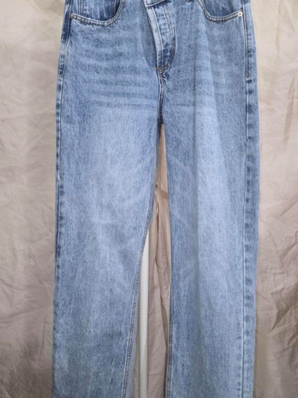 Princess Polly Light Blue High-Rise Straight Jeans